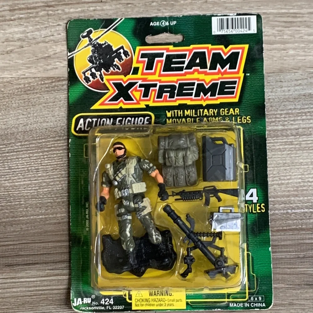 Ja-ru 2002 Team Xtreme Military Action Figure & Gear Jaru 424 Army Man Vintage 🆕